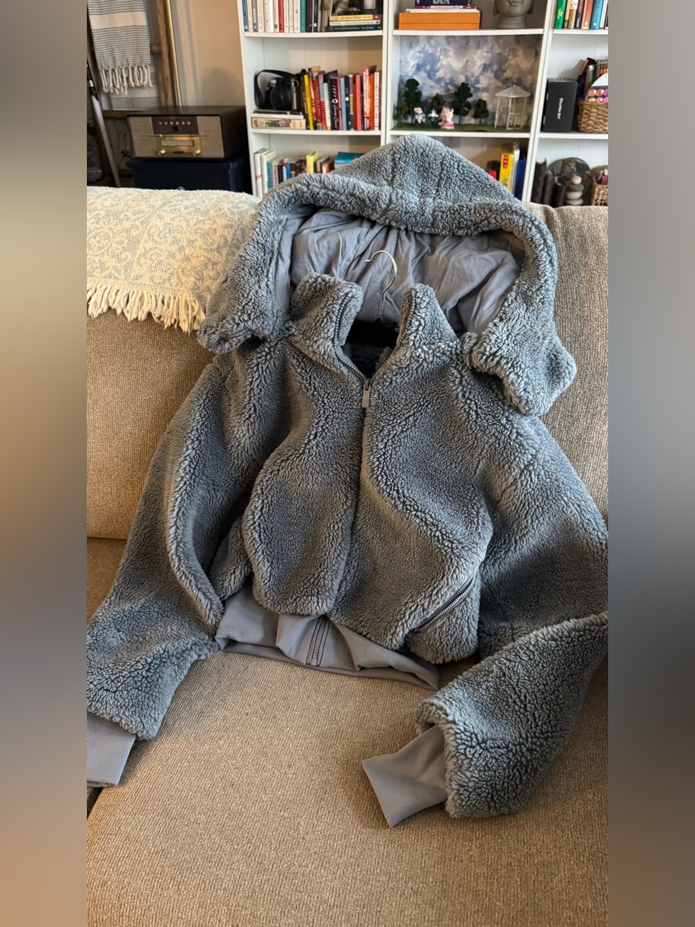 ALO foxy Sherpa jacket in Steel Blue